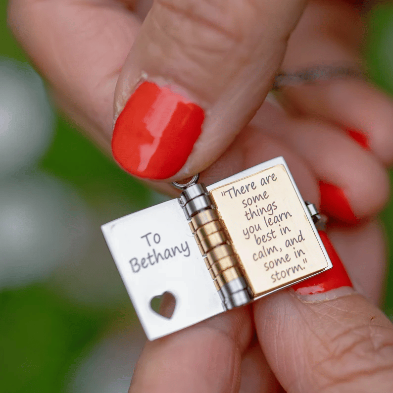Book Necklace - Any Message Inside