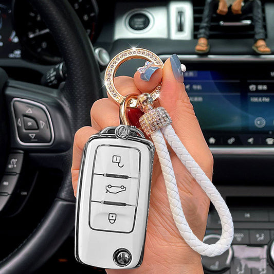 Volkswagen Car Key Case Rhinestones Keychain