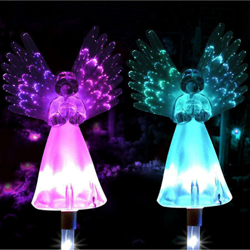 LED  Outdoor Multi-Color Changing Solar Angel Lamp