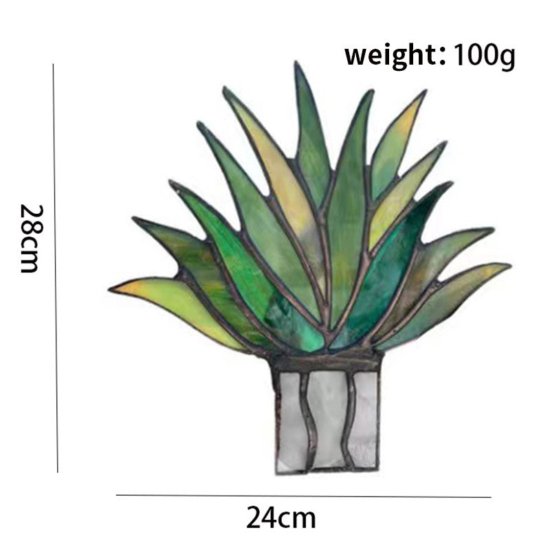 Stained Agave Plant Flower Pot Ornament