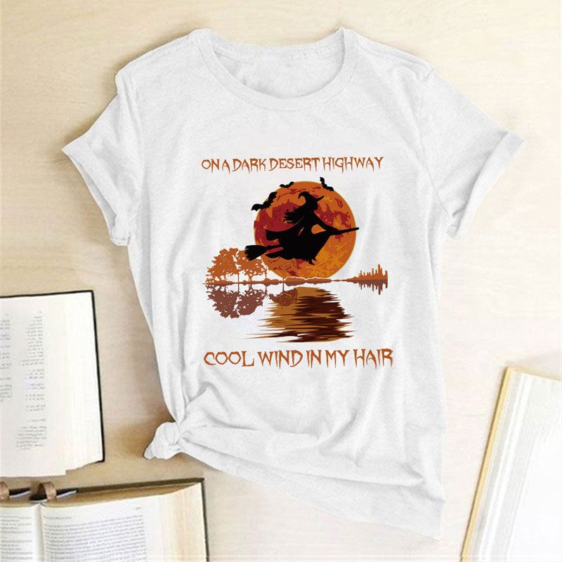 2021 Halloween New Witch Print T-shirt
