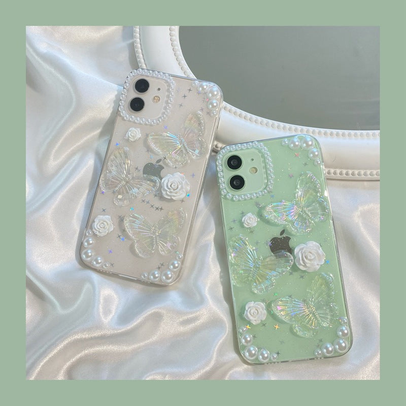 French Retro Epoxy Stereo Butterfly Apple Phone Case