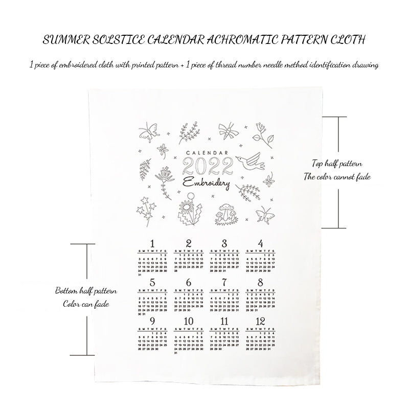 Blank Diy 2022 Calendar For Embroidery