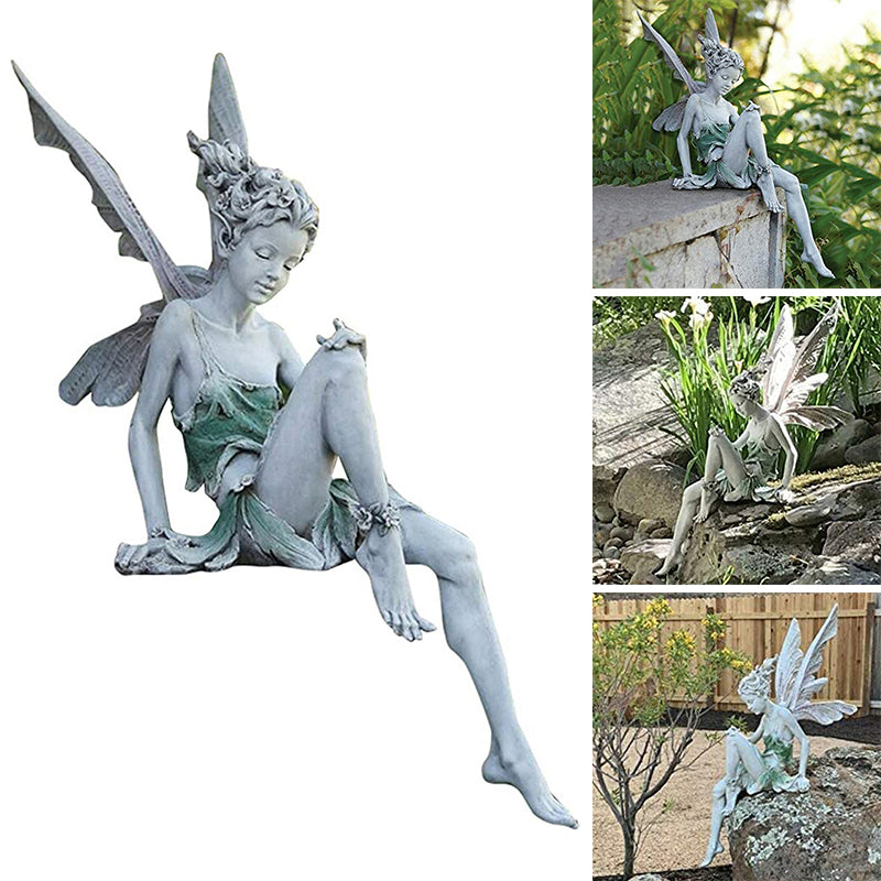 Sitting Fairy Statue for Garden