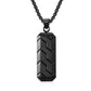 Tire pattern pendant hip hop vintage stainless steel necklace
