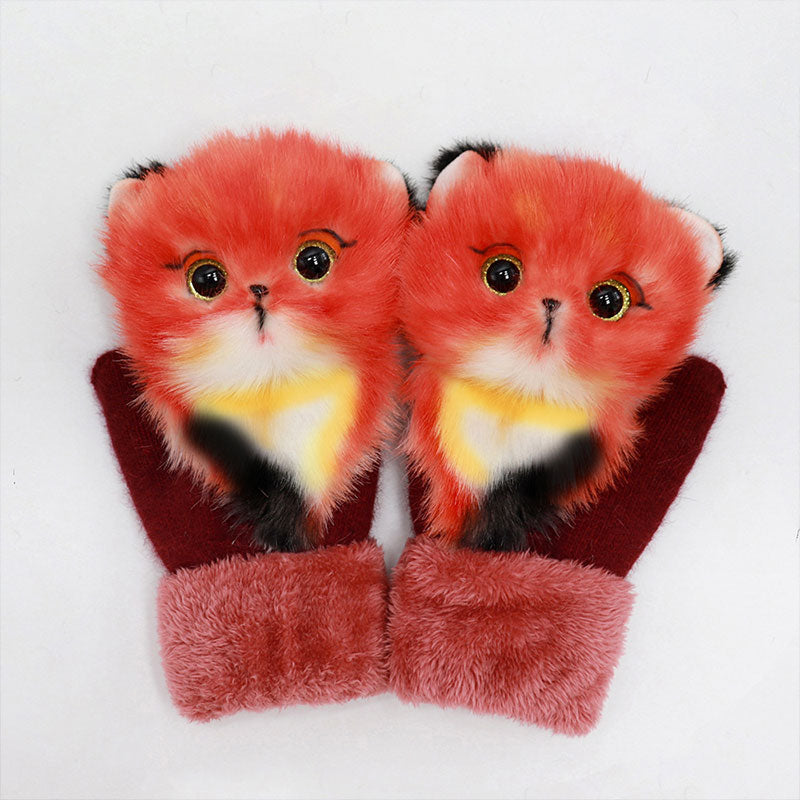 Knitted Warmth Plush Pet Gloves