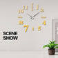 3D Frameless Large Diy Wall Clock