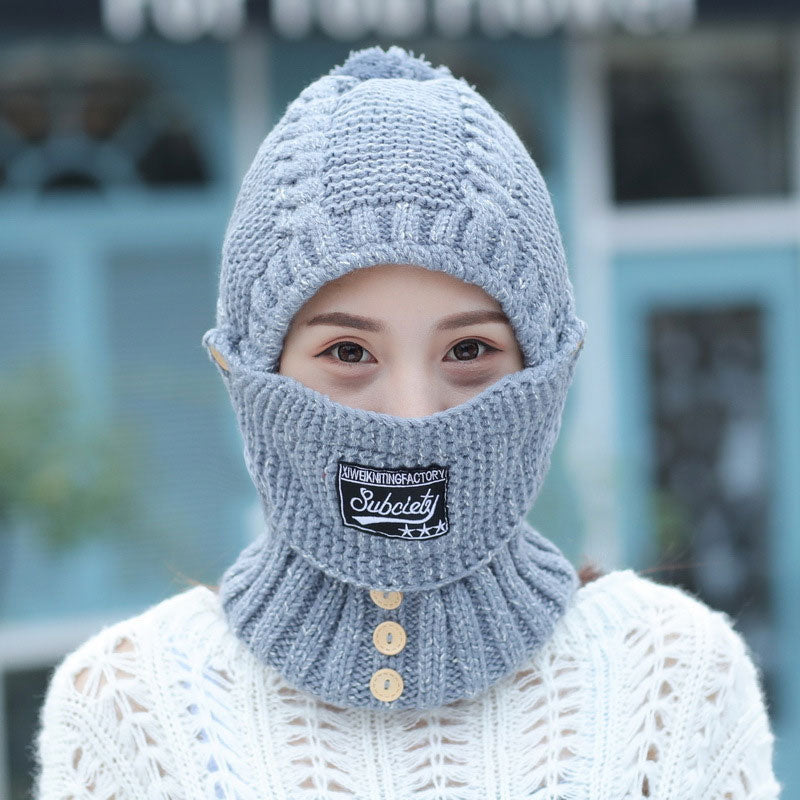 Windproof Warm Mask Scarf Integrated Cap