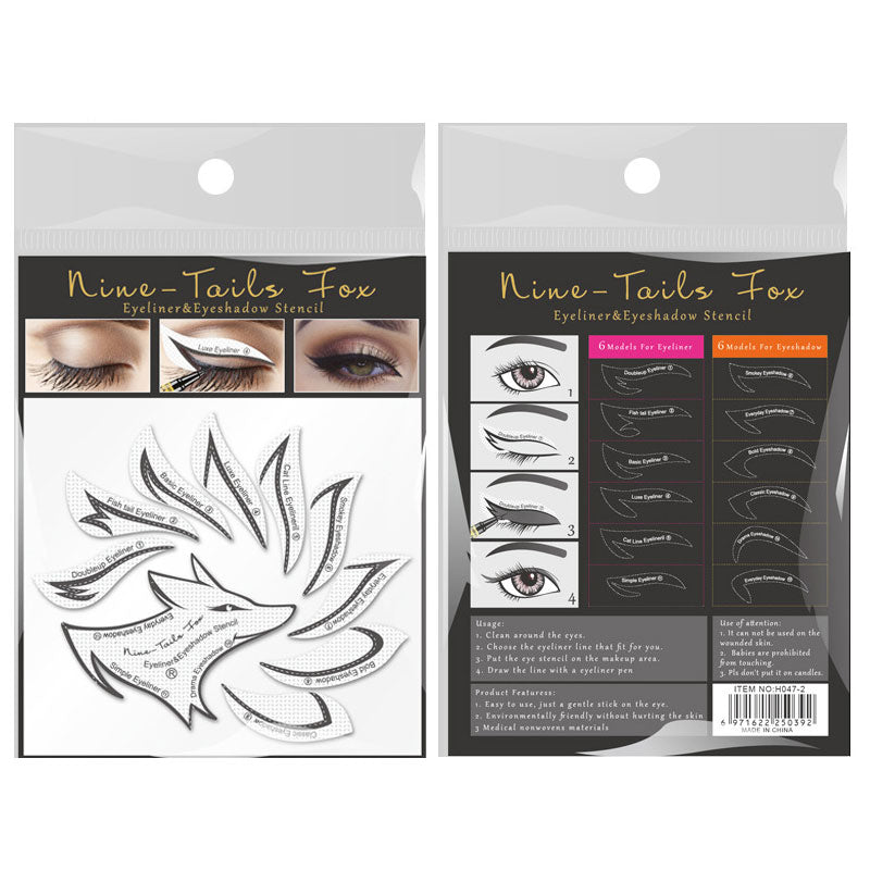 Nine Tail Fox Eyeshadow and Eyeliner Template Sticker