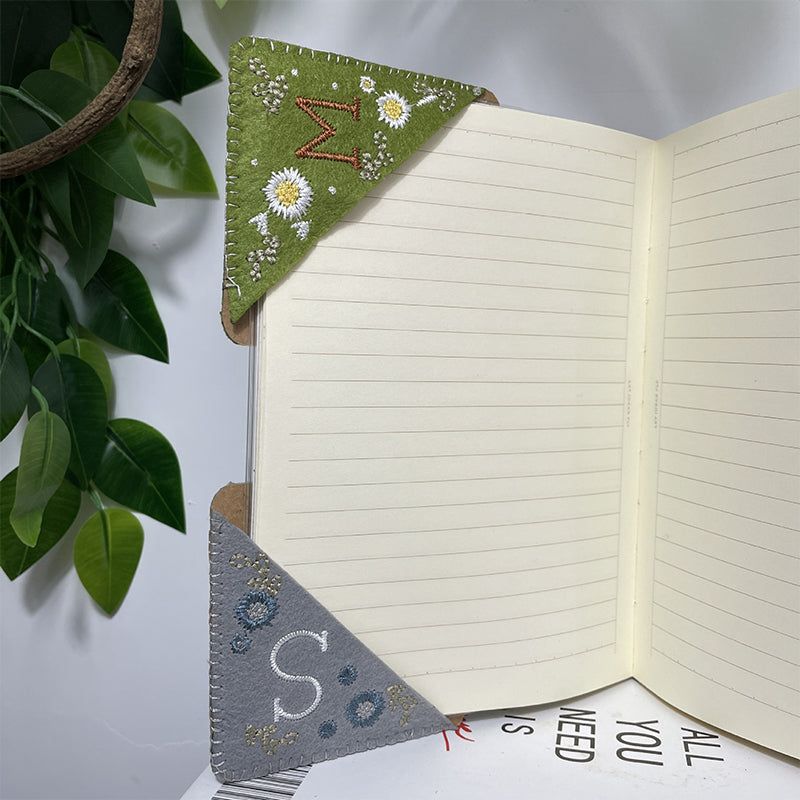 Personalized Hand Embroidered Corner Bookmark