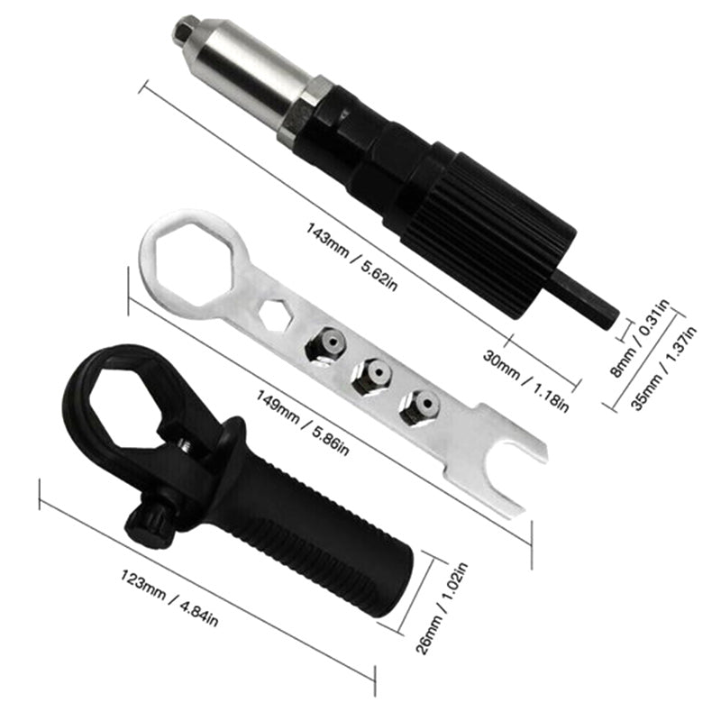 Professional Electric Rivet Gun Adapter Kit