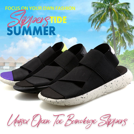 Unisex Open Toe Bandage Slippers