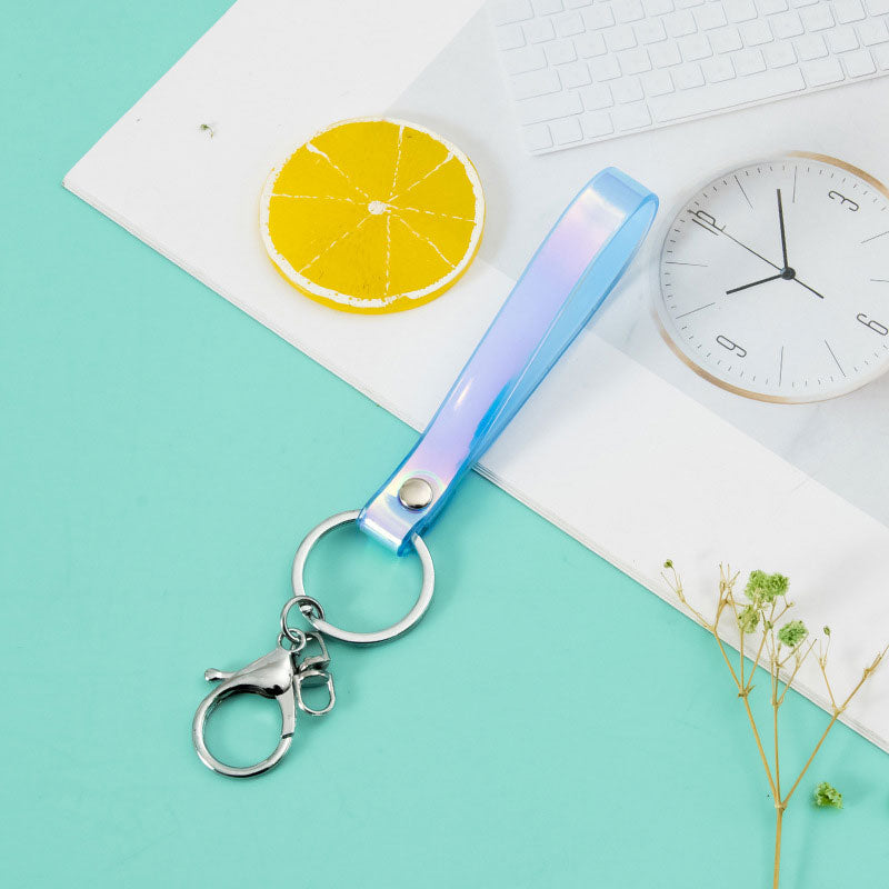 Magic Color Laser Leather Rope Keychain