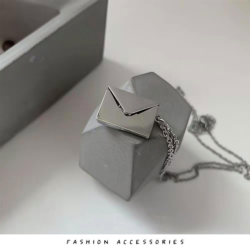 Stainless Steel Envelope Necklace