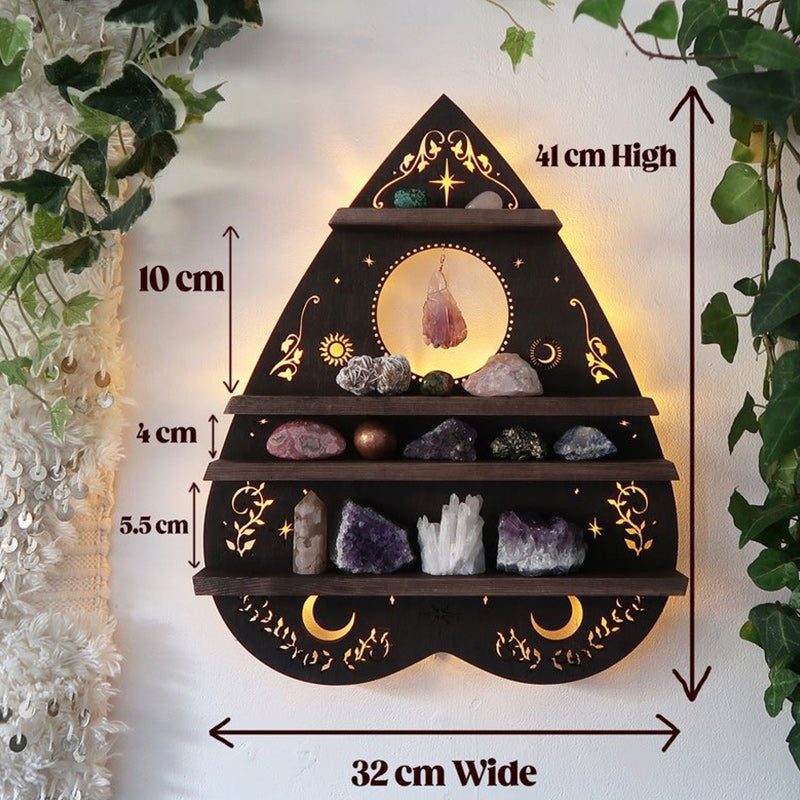 Luna Moth Lamp Crystal Shelf