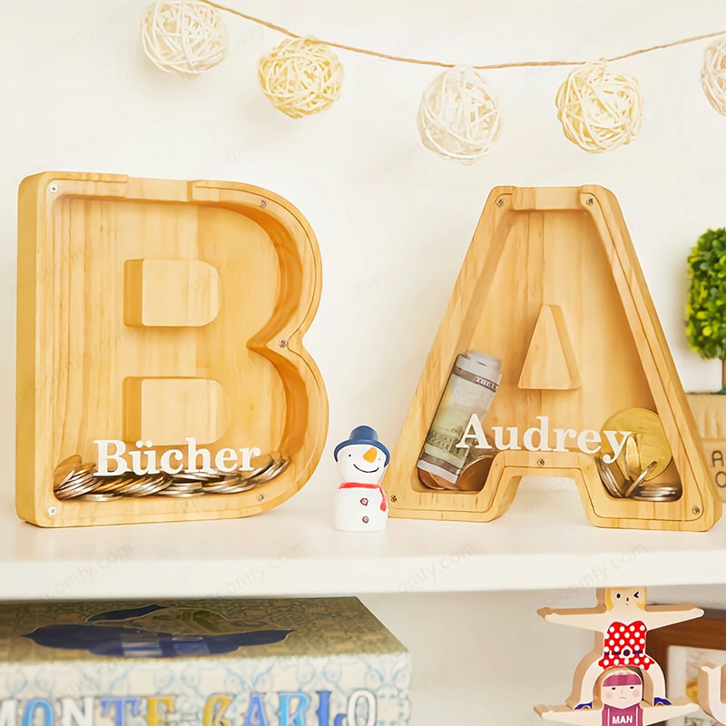 Personalized Boys/Girls Piggy Bank-Wood Gift For Kids