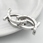 Stainless Steel Kissing Fish Pendant Necklace for Teenagers and Girls