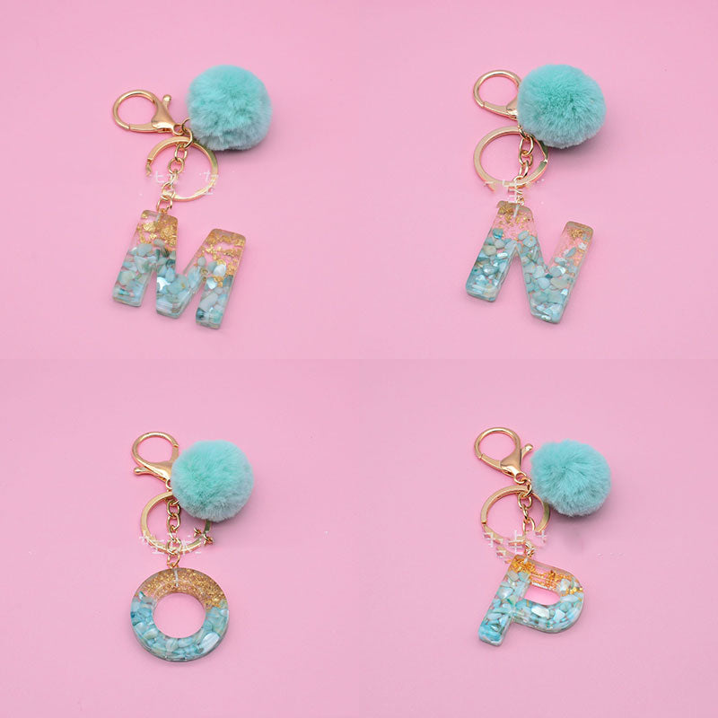 Green Shell Gold Foil Epoxy Keychain