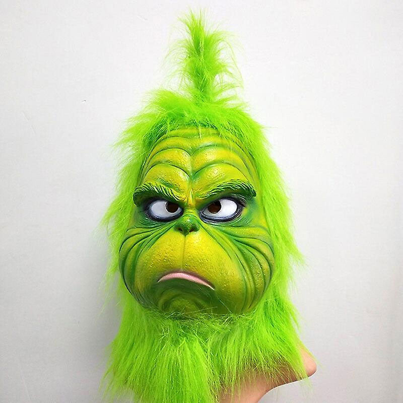 Christmas Freak Grinch Green Hairy Monster Latex Mask