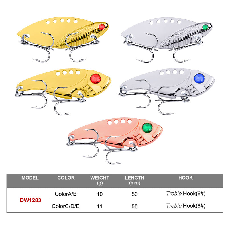 5 Pcs Metal Hard Spinner Blade Bait Fishing Lure