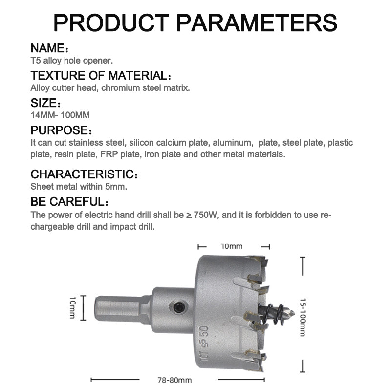 T5 Mid-range Alloy Hole Saw