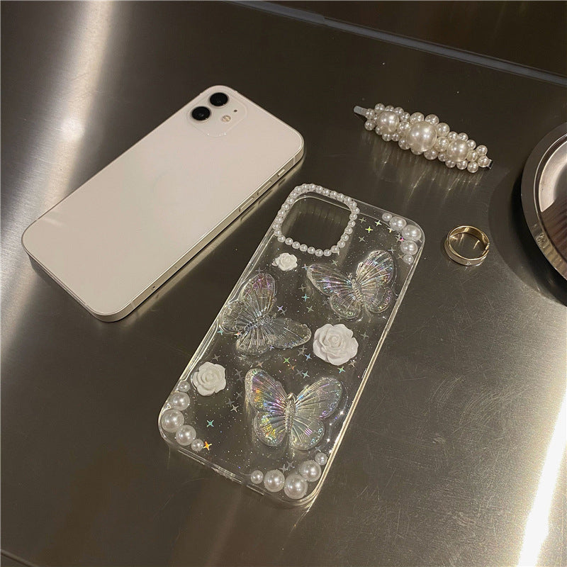 3D Pearl Butterfly Phone Case