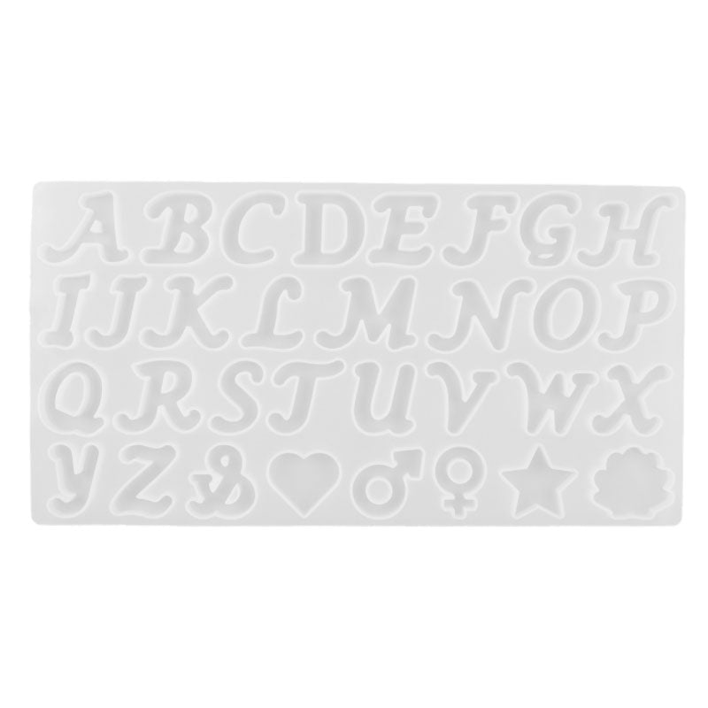 Crystal Resin Epoxy 26 Letters Keychain Mould