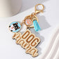 Wood Colorful Tassel Keychain