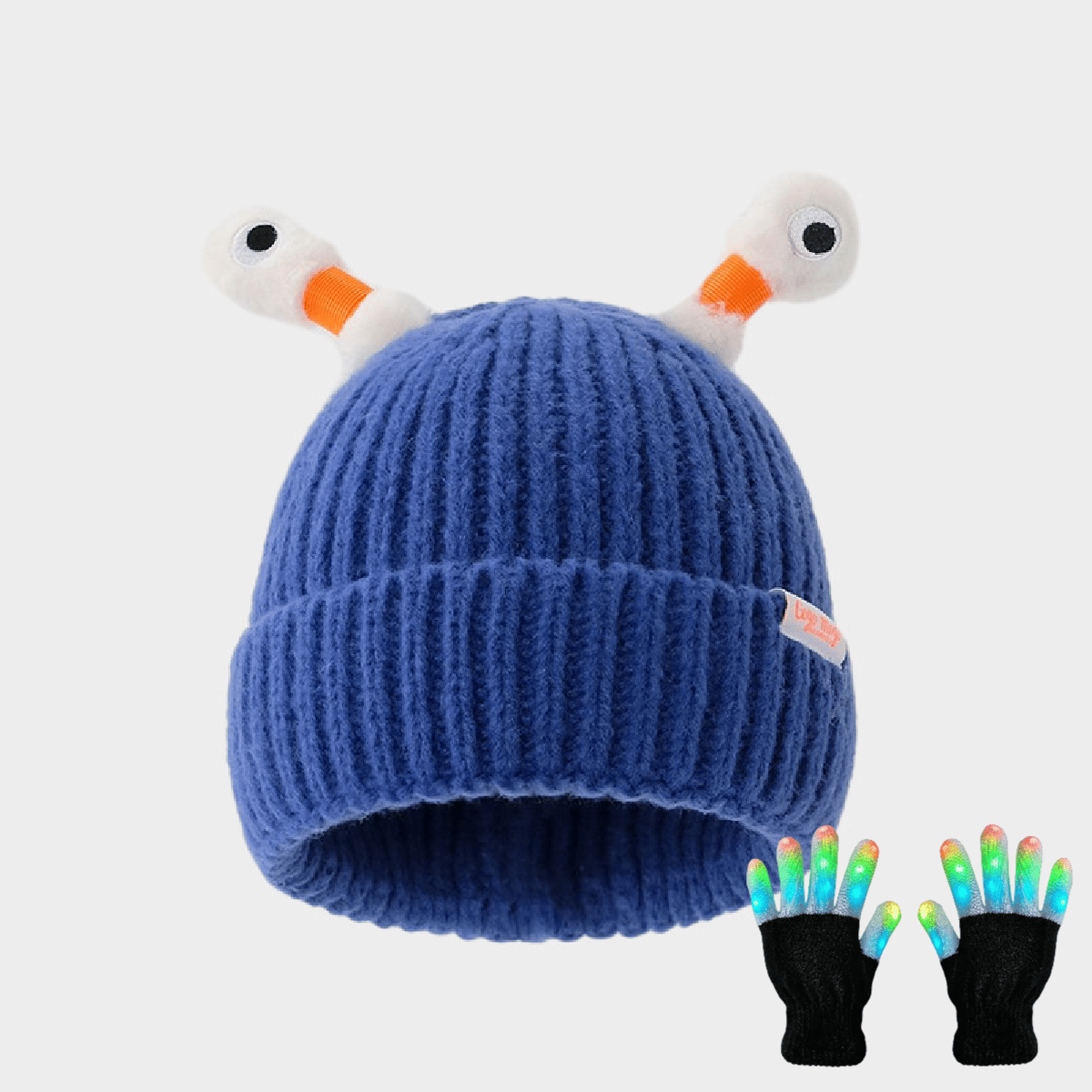 🔥Winter Parent-Child Cute Glowing Little Monster Knit Hat/Cute glowing little monster knitted hat