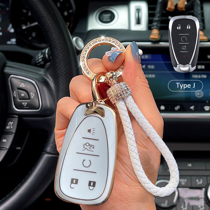 Chevrolet Car Key Case Rhinestones Keychain