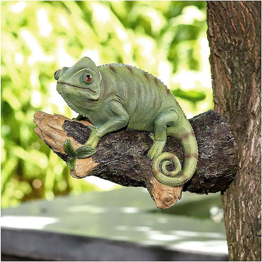Simulation resin chameleon tree hanging courtyard garden decoration