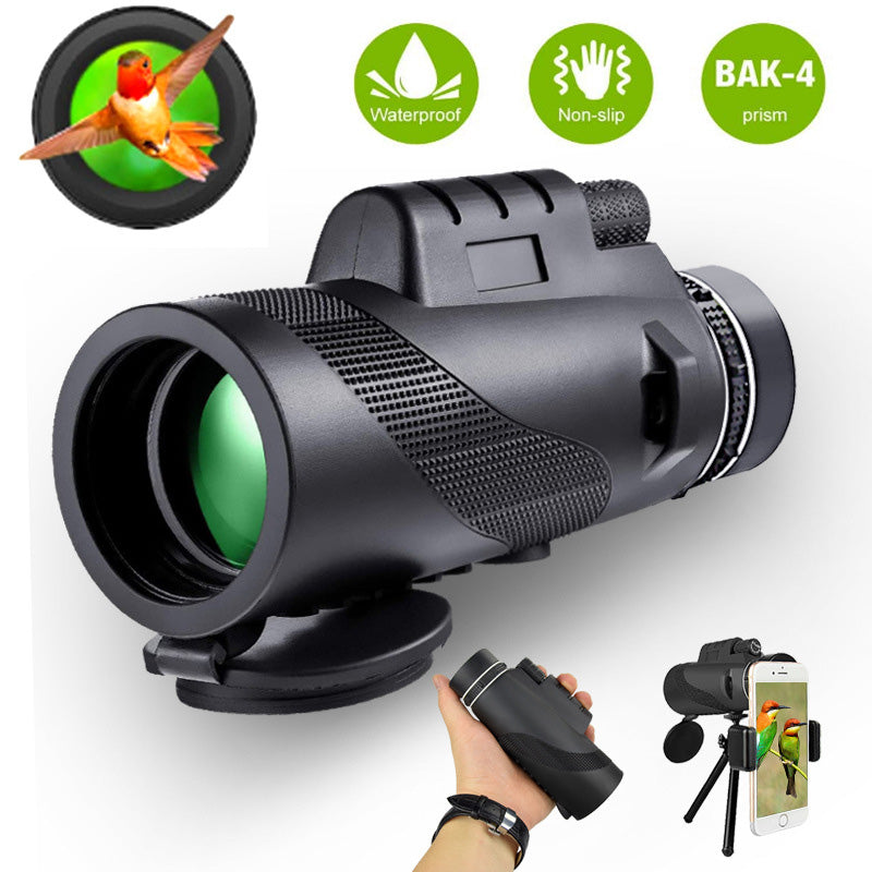 40×60 HD Monocular with Smartphone Holder