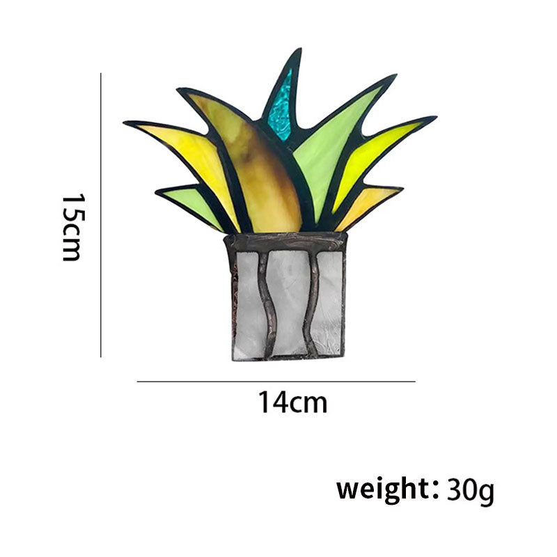 Stained Agave Plant Flower Pot Ornament
