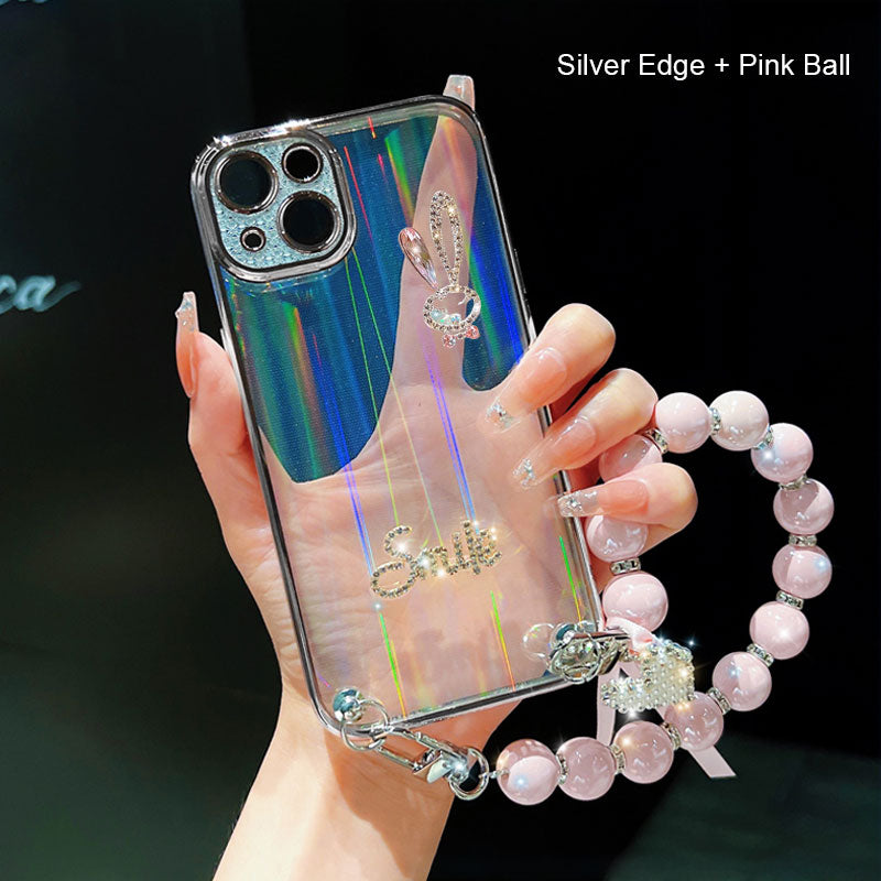 Creative Rabbit Wrist Strap Chain Phone Case