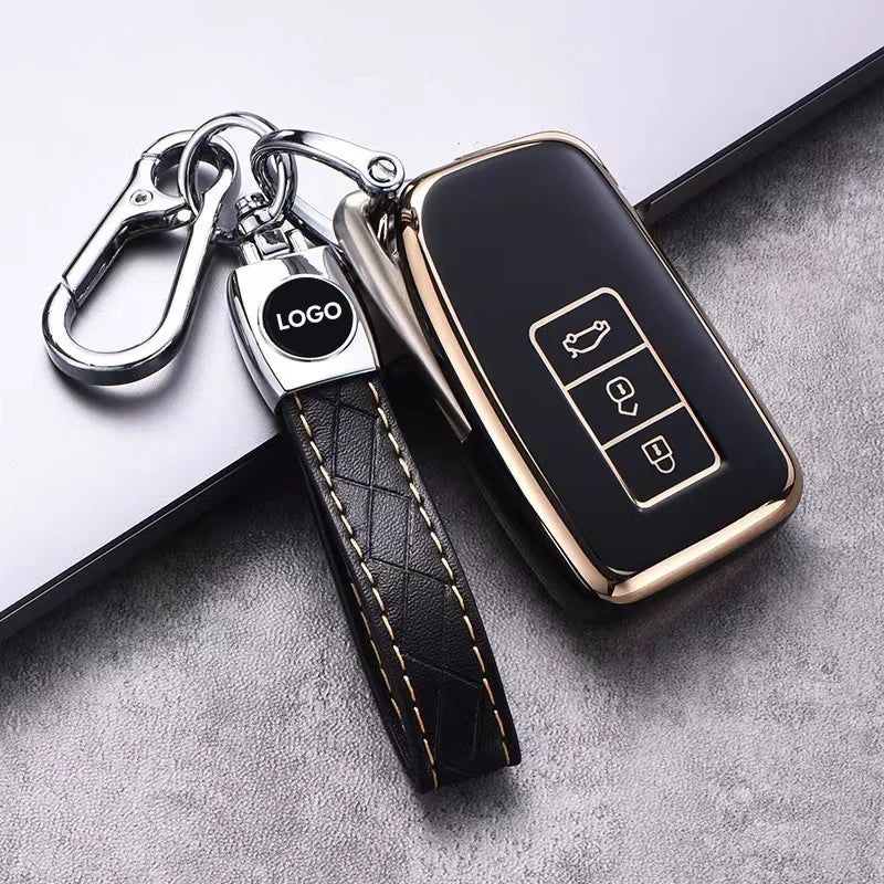Square Leather Key Chain