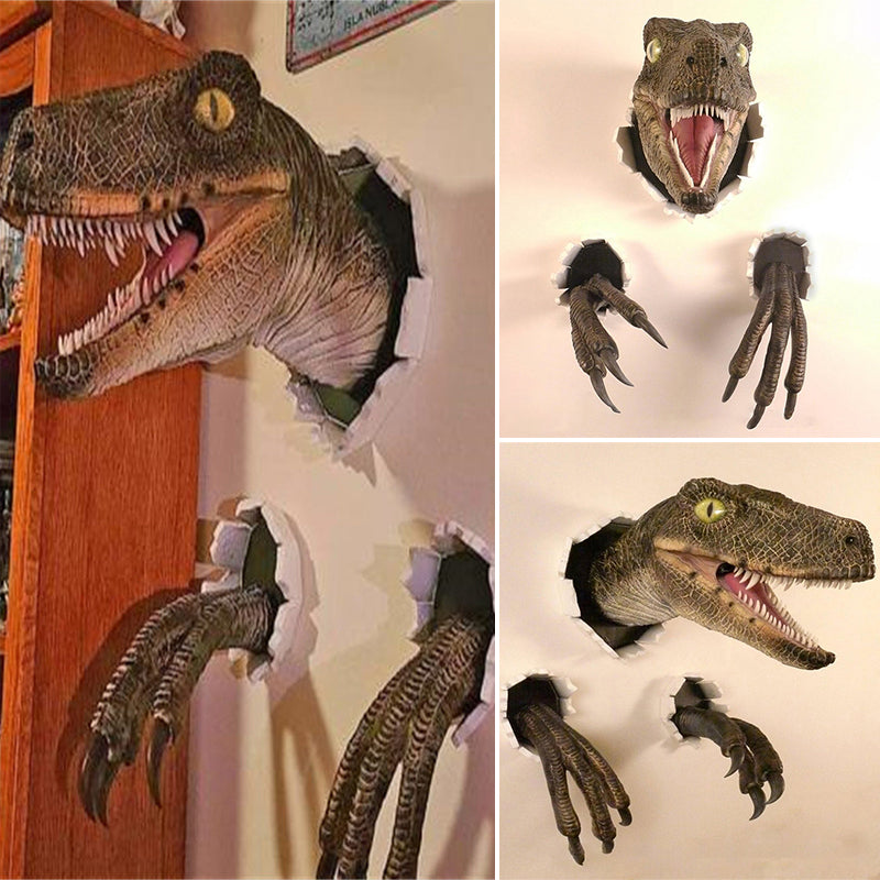 Life-like Wall Bursting Dinosaur Bust