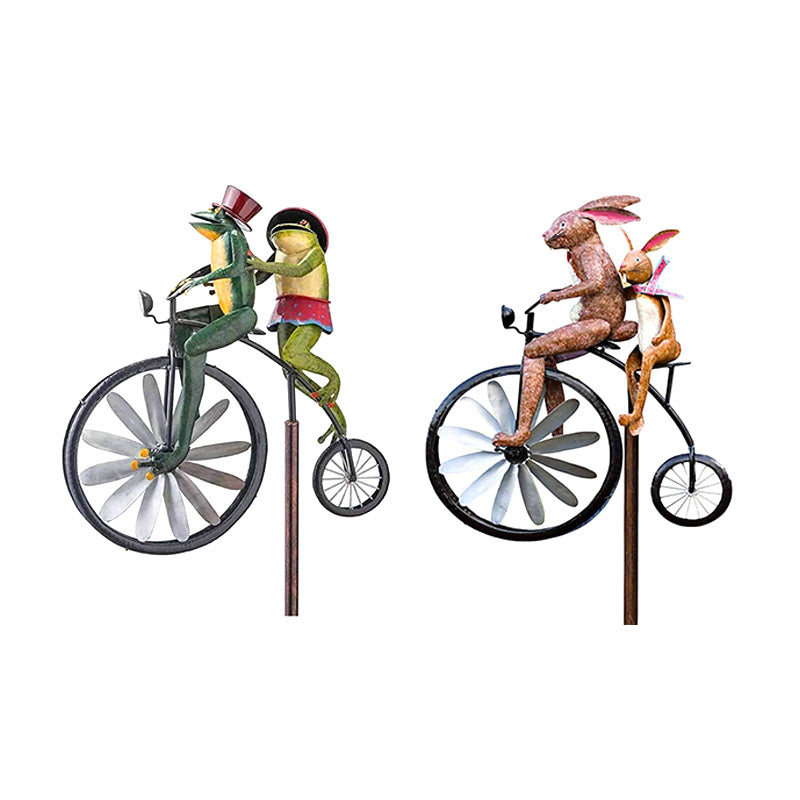 Frog Motorcycle Wind Spinner with Metal Stake
