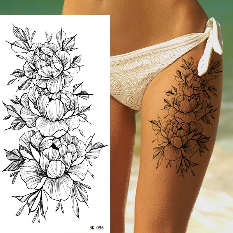 Sketch Flower Full Body Tattoo Sticker