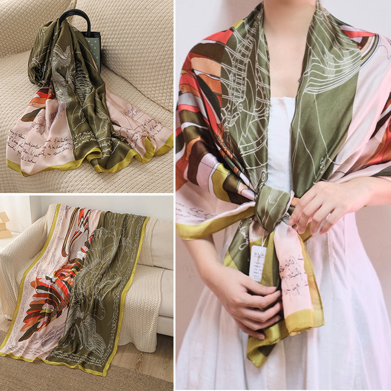 Silk Scarf Women Chiffon Shawl