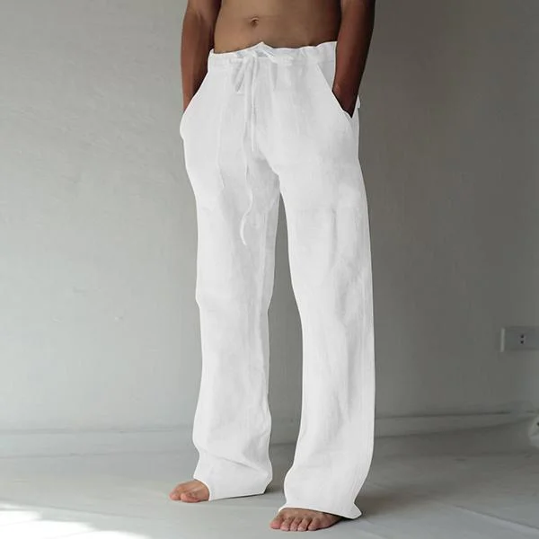 Men's linen pocket casual trousers