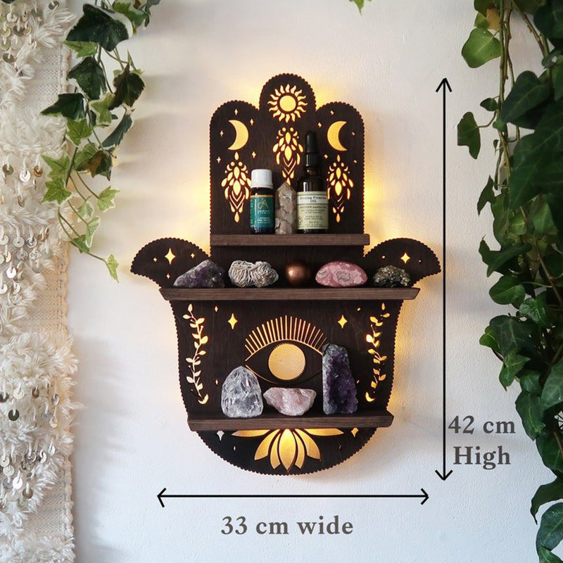 Luna Moth Lamp Crystal Shelf