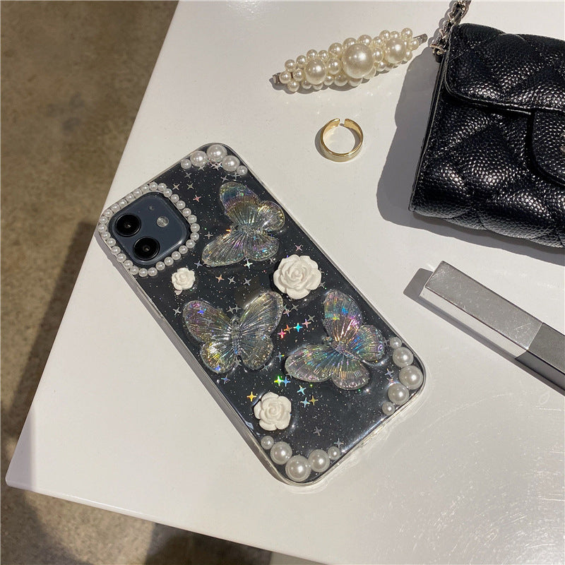3D Pearl Butterfly Phone Case