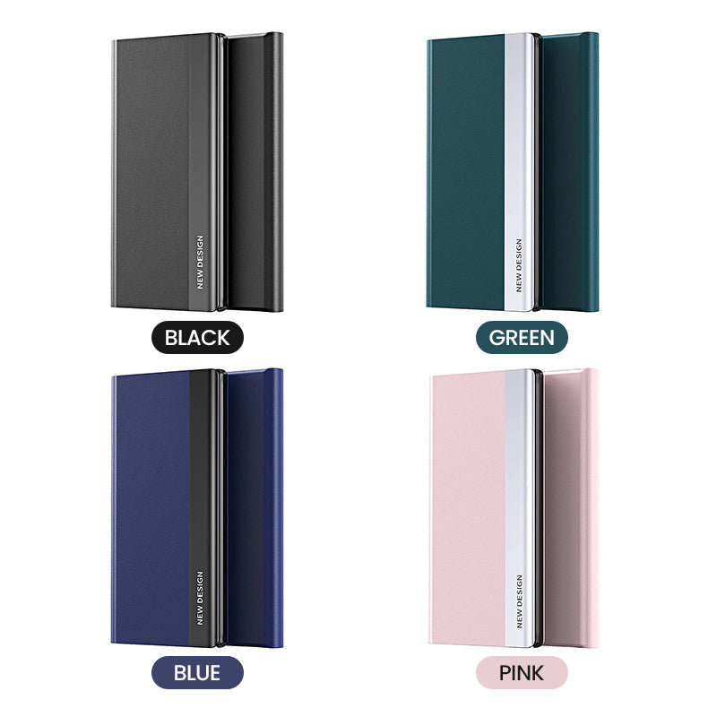 Flip Type Magnetic Side Window Leather Phone Case