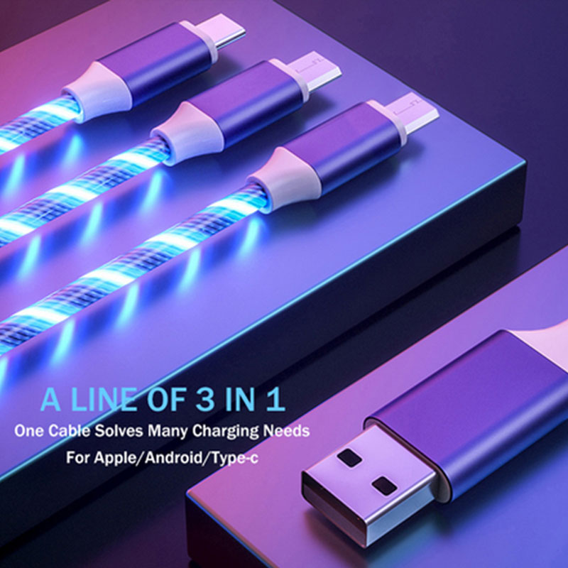 Universal Cable 3 In1 Metal Streamer Quick Charge Data Cable