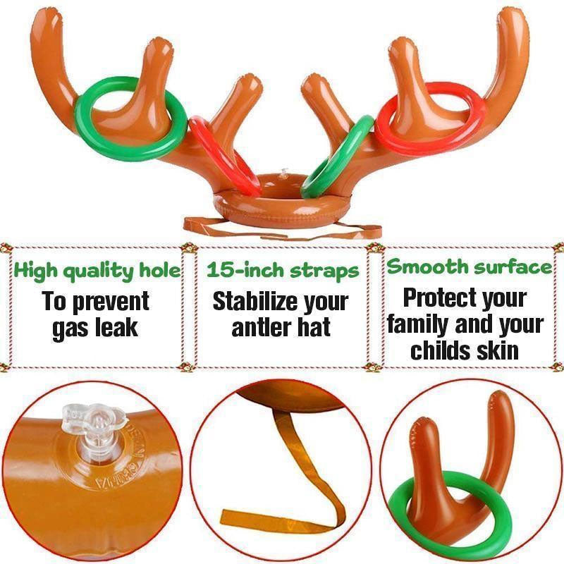 Inflatable Santa Funny Reindeer Antler Hat