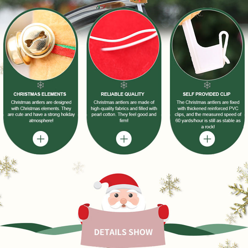 Car Decoration Christmas Antlers