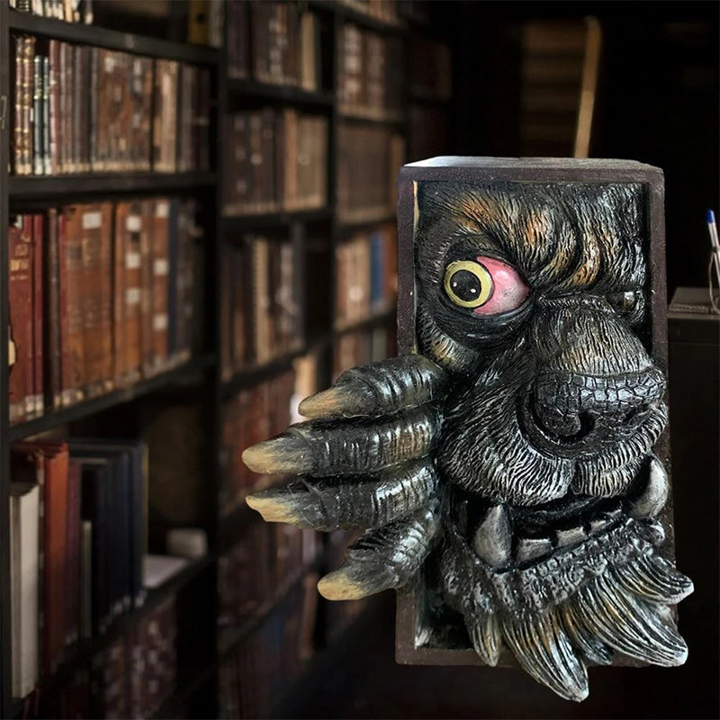 Monster Sculptures Bookends Bookshelf Decor