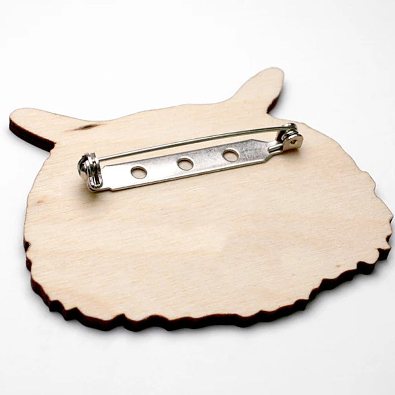 Great Eagle Owl Wooden Brooch