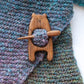 Handmade Wooden Brooch Pin