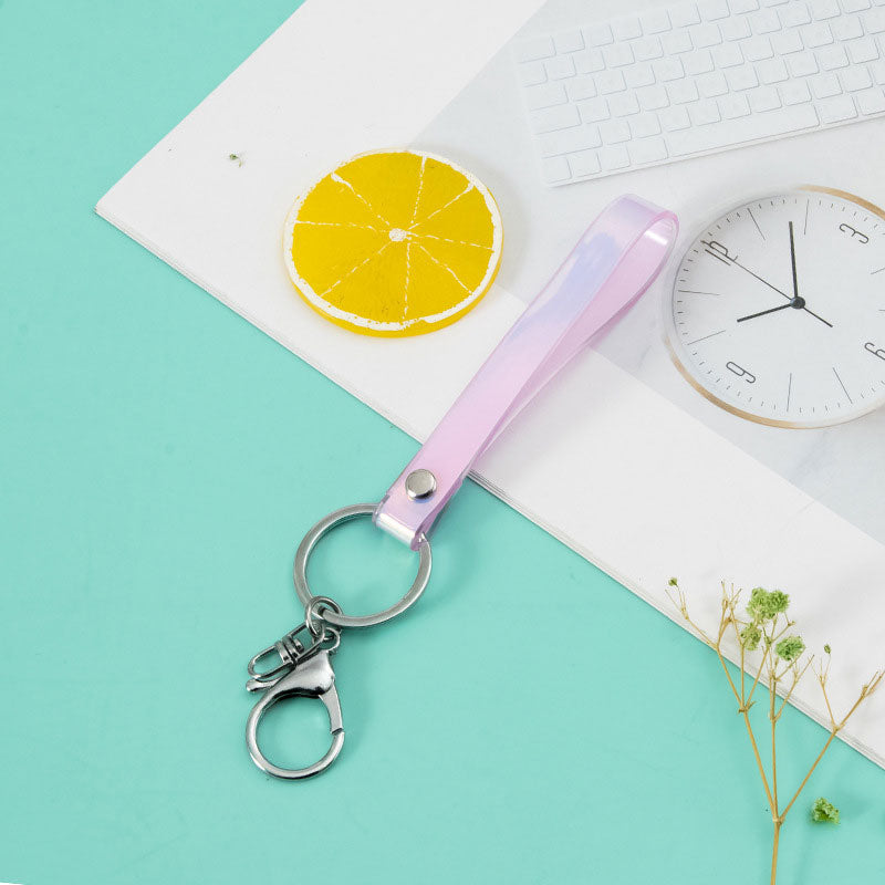 Magic Color Laser Leather Rope Keychain